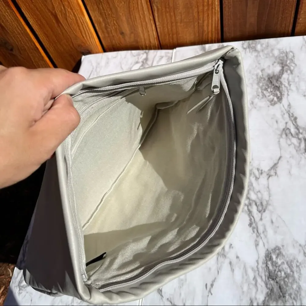 Vintage Oversized Gray Faux Leather Clutch